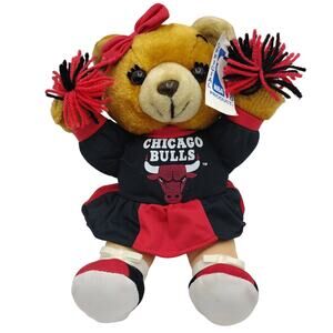 Vintage Chicago Bulls Bear Plush Cheerleader with Tag 11" 1994 NBA